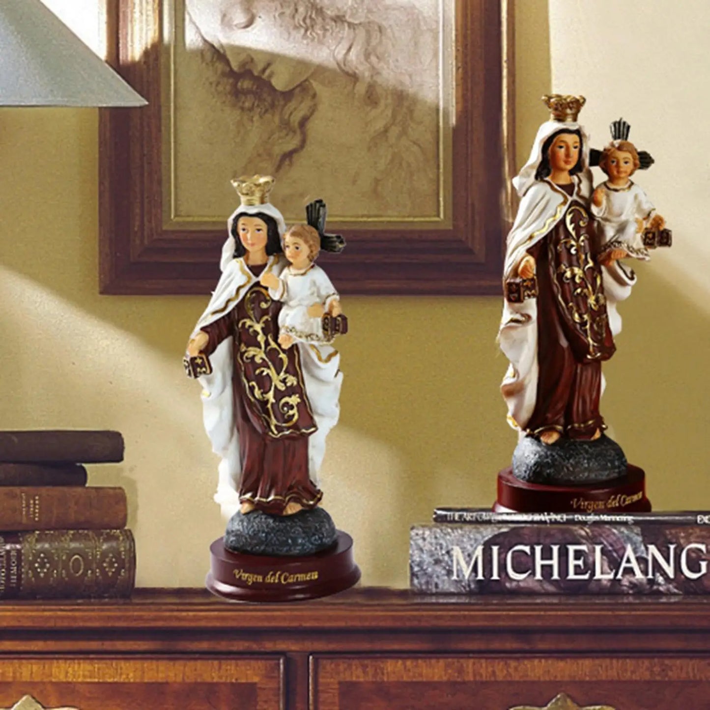 Religious Figurine Resin Virgin Mary Statue and Sculpture,Blessed Virgin Mary Statue,Our Lady of Lourdes Art Pieces Decoration