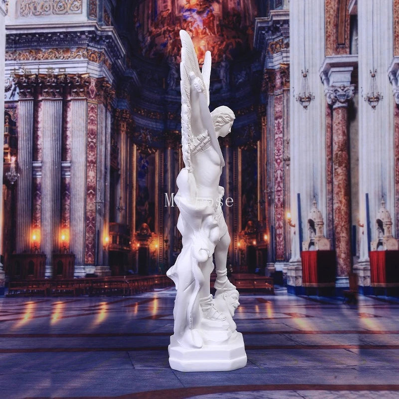 Resin Crafts White St. Milecas Angel Statue Decoration Christmas Decoration Gift