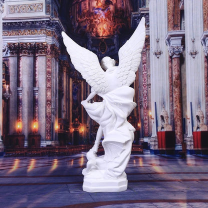 Resin Crafts White St. Milecas Angel Statue Decoration Christmas Decoration Gift