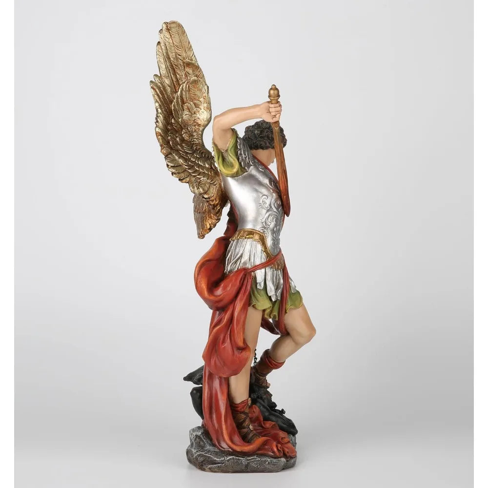BC Catholic St. Michael Statue, 17 H Archangel Figure, Indoor Statue,Patron of Exorcism & Spiritual Defense, Collectable Figurin