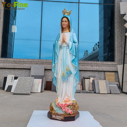65cm Our Lady Of N.D.Lourdes Resin Statue Catholic Religious Statues Of Mary Our Lady Lourdes Resin Sculpture For Home Decor