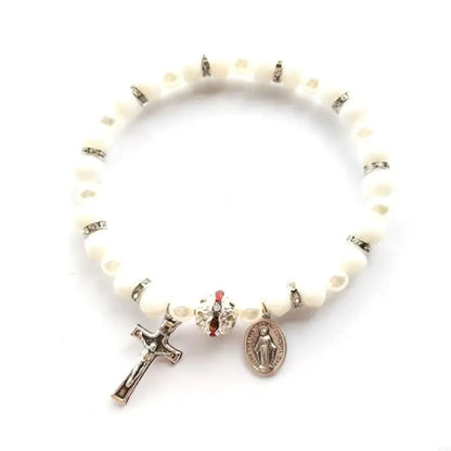 Rosary Bracelet Elastic Bead Jewelry Men Hand Decoration Supplies