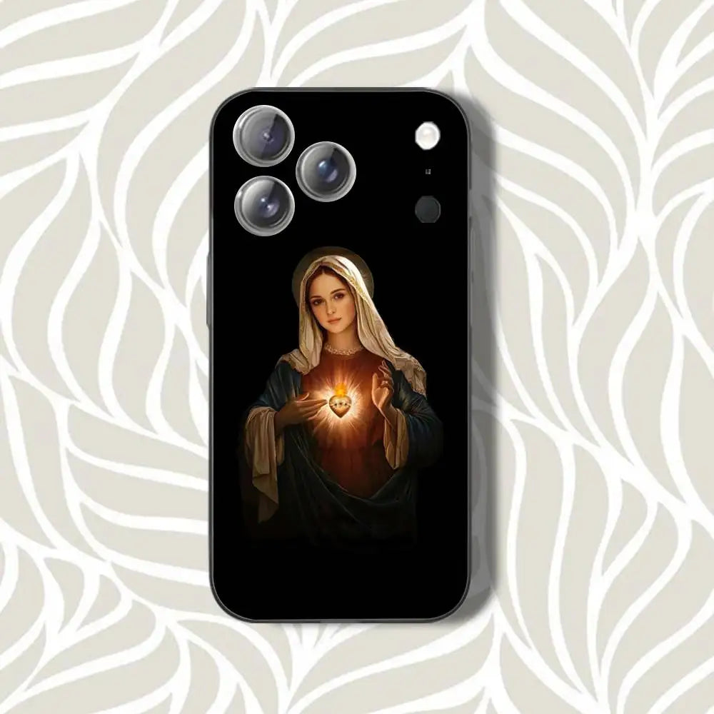 V-Virgen Mary B-BibleS Phone Case For iPhone 16,14,11,17,13,15,12,Air,Plus,Pro,Max,E,Mini Frosted for MagSafe Magnetic Grey
