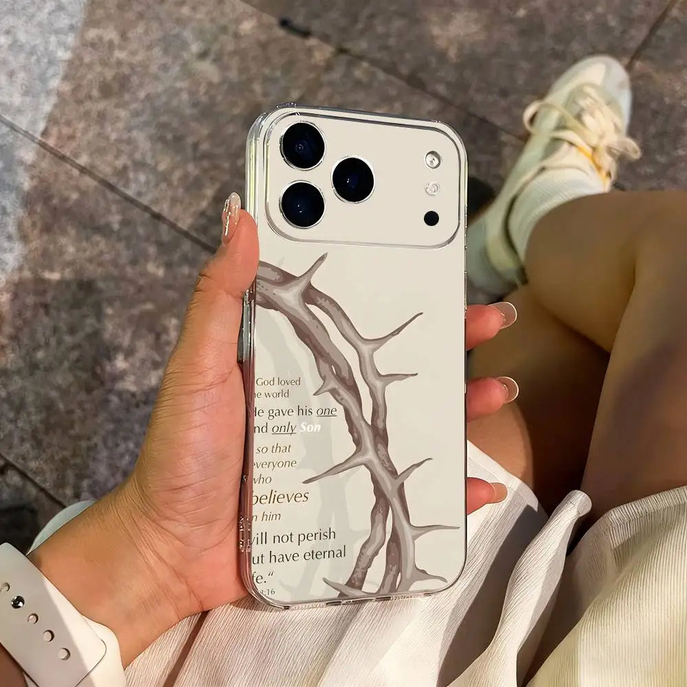 Verses Belief Jesus Bible For iPhone 16,13,12,11,17,14,15,Pro,Max,Plus,X,XS,XR,SE,Mini Transparent Soft silicone Case