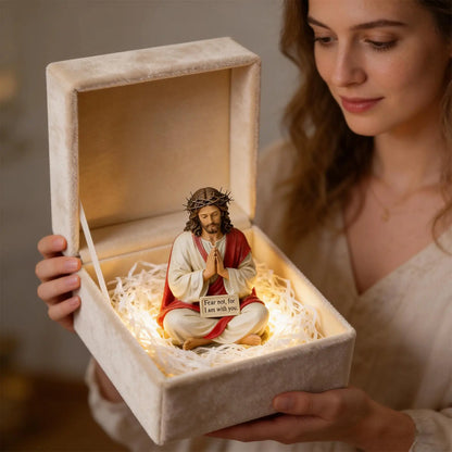 Hand Painted Jesus Figures Religious Sculpture Fear Not, For I Am With You Jesus Resin Desk Companion Figurine For Holiday