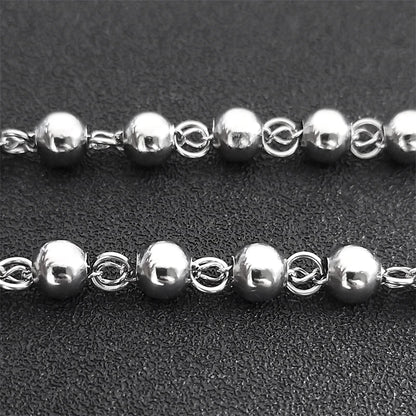 Religious Catholic Virgin Mary Jesus Cross Rosary Necklace for Men Women Stainless Steel Christian Christ Long Chain JewelryZZZ