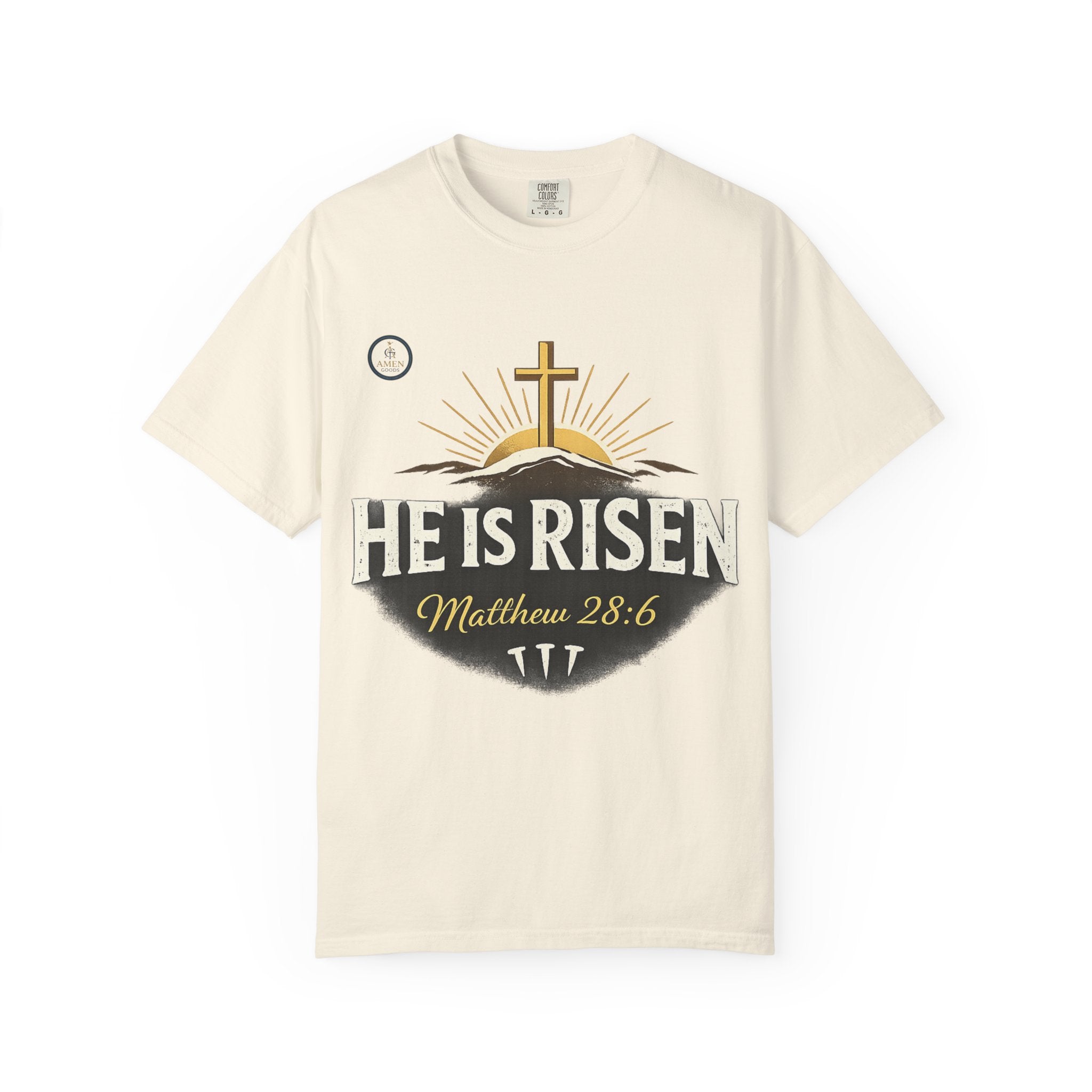 He Is Risen T-Shirt — Matthew 28:6 Easter Christian Tee
