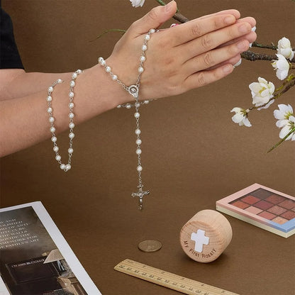 Catholic Rosary Beads Plastic Beads Necklace Alloy Y-Necklace Set for Women Men Daily Prayer Travel Everyday Wear