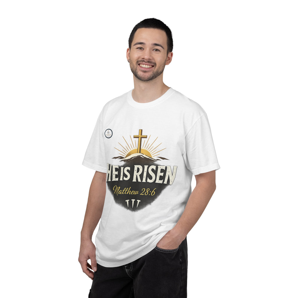 He Is Risen T-Shirt — Matthew 28:6 Easter Christian Tee