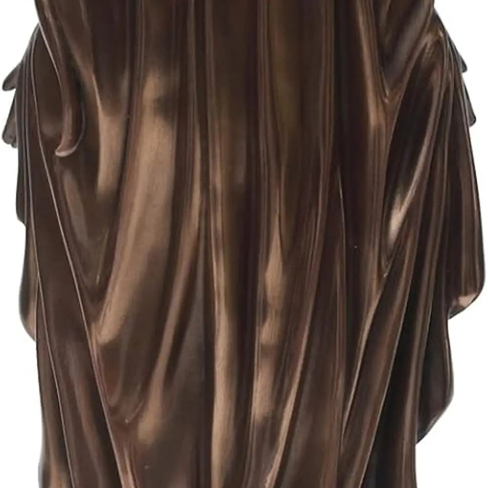 12 Cold Cast Bronze Virgin Mary Statue, Catholic Religious Decorative Figurine