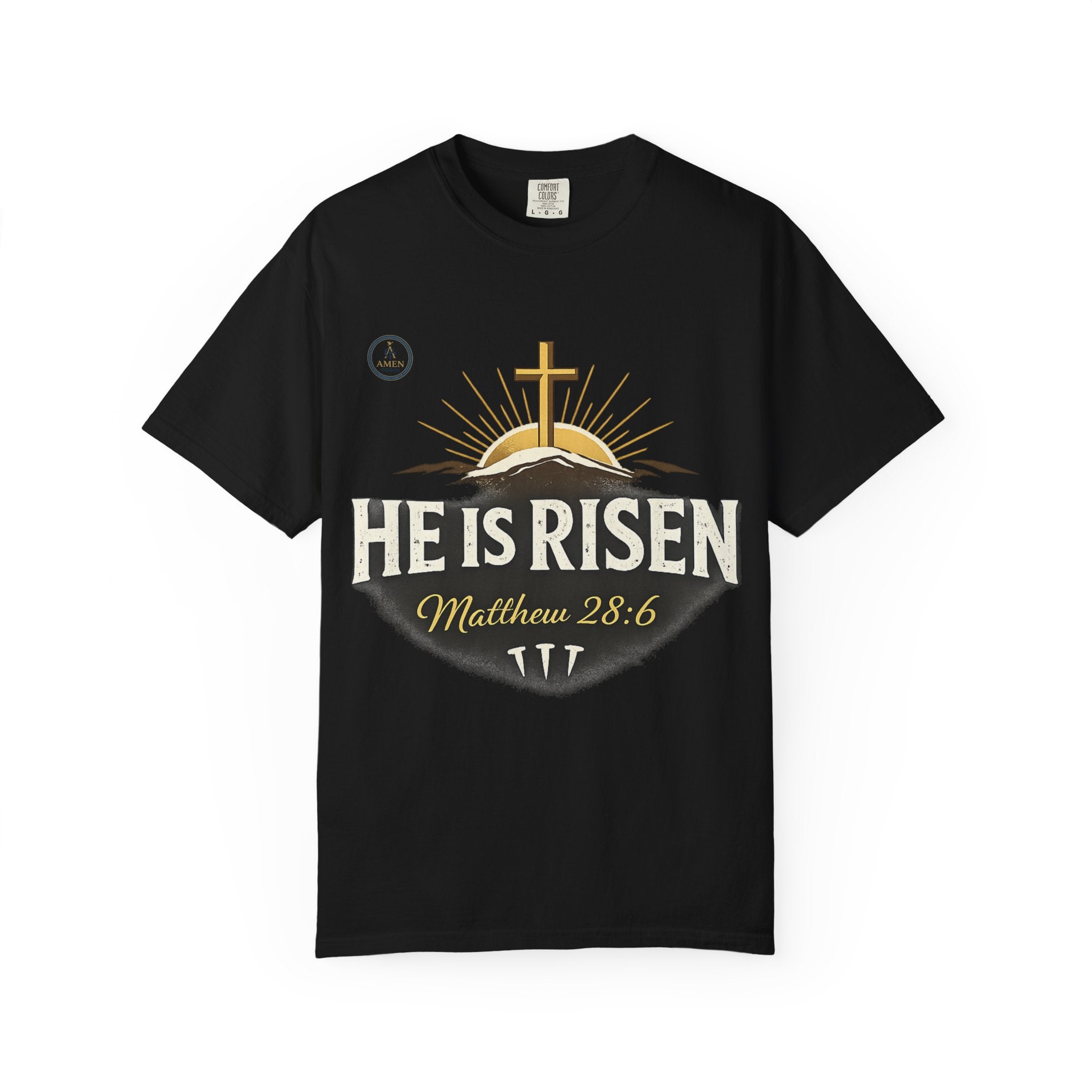 He Is Risen T-Shirt — Matthew 28:6 Easter Christian Tee