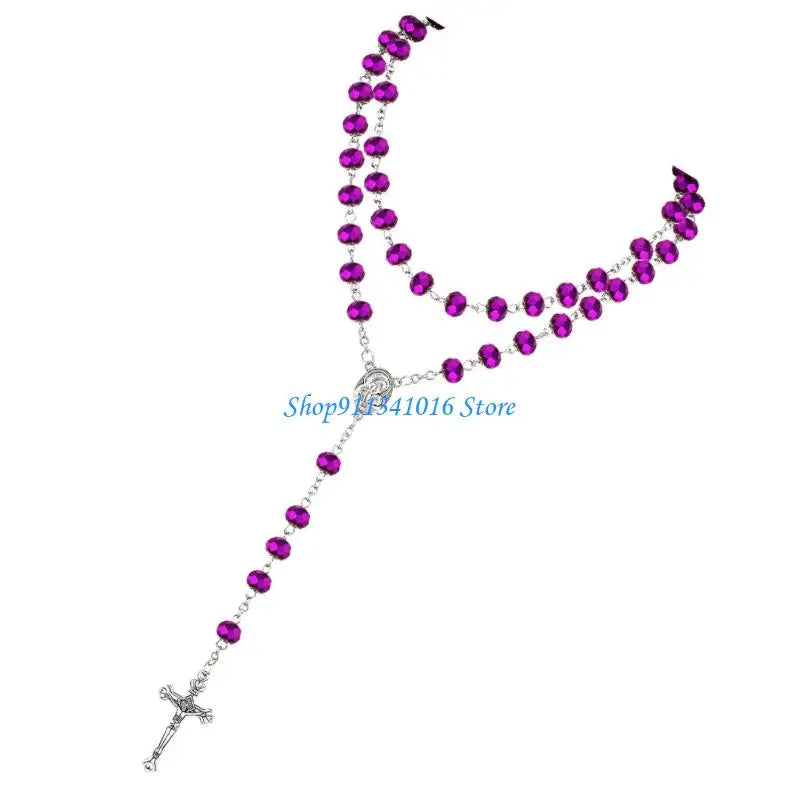 Crystal Beads Rosary Catholic Necklace Rosary First Communion Rosary Gift