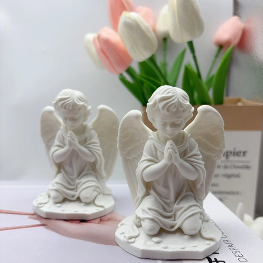 1 3D Printed Prayer Angel Statue, Kneeling Prayer Angel Sculpture Ornament, Angel Girl Decoration Ornament Artistic Angel Statue