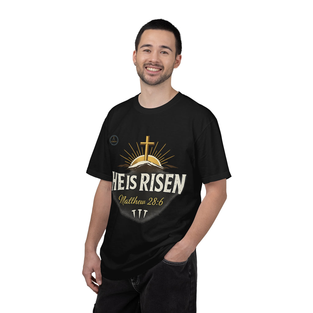 He Is Risen T-Shirt — Matthew 28:6 Easter Christian Tee