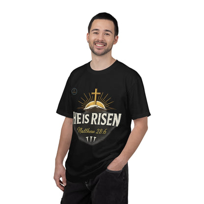 He Is Risen T-Shirt — Matthew 28:6 Easter Christian Tee