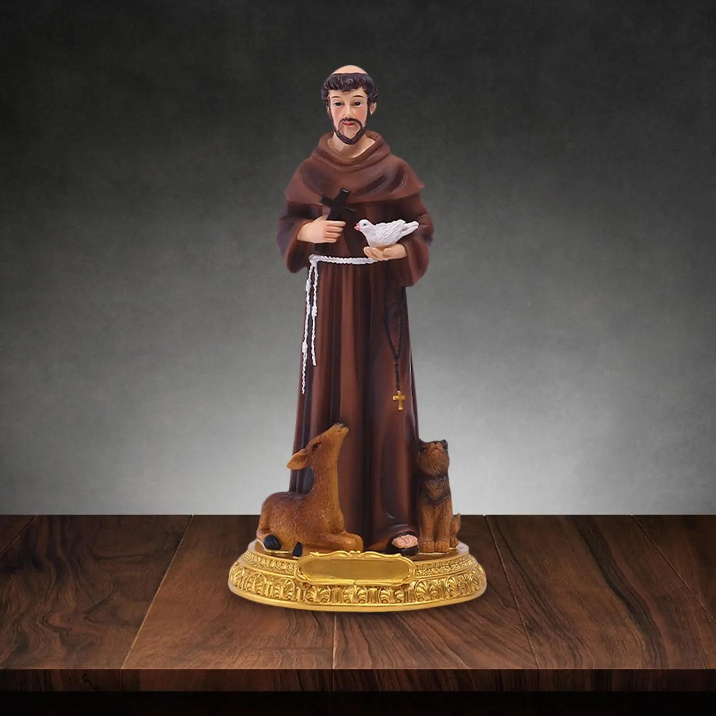 Saint Francis of Assisi Statue Decorative Resin Catholic Statues Home Decor