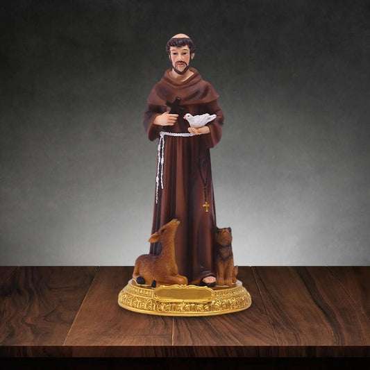 Saint Francis of Assisi Statue Decorative Resin Catholic Statues Home Decor