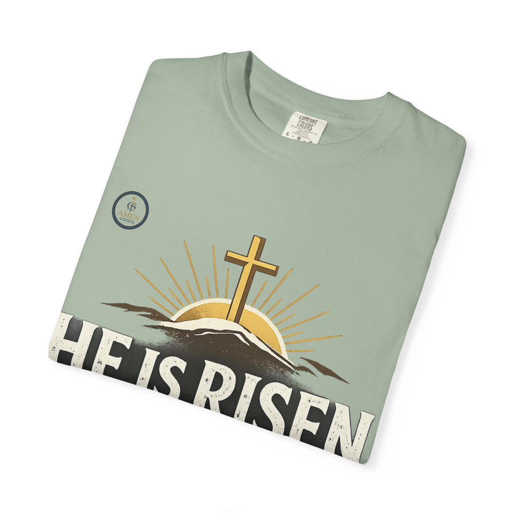 He Is Risen T-Shirt — Matthew 28:6 Easter Christian Tee