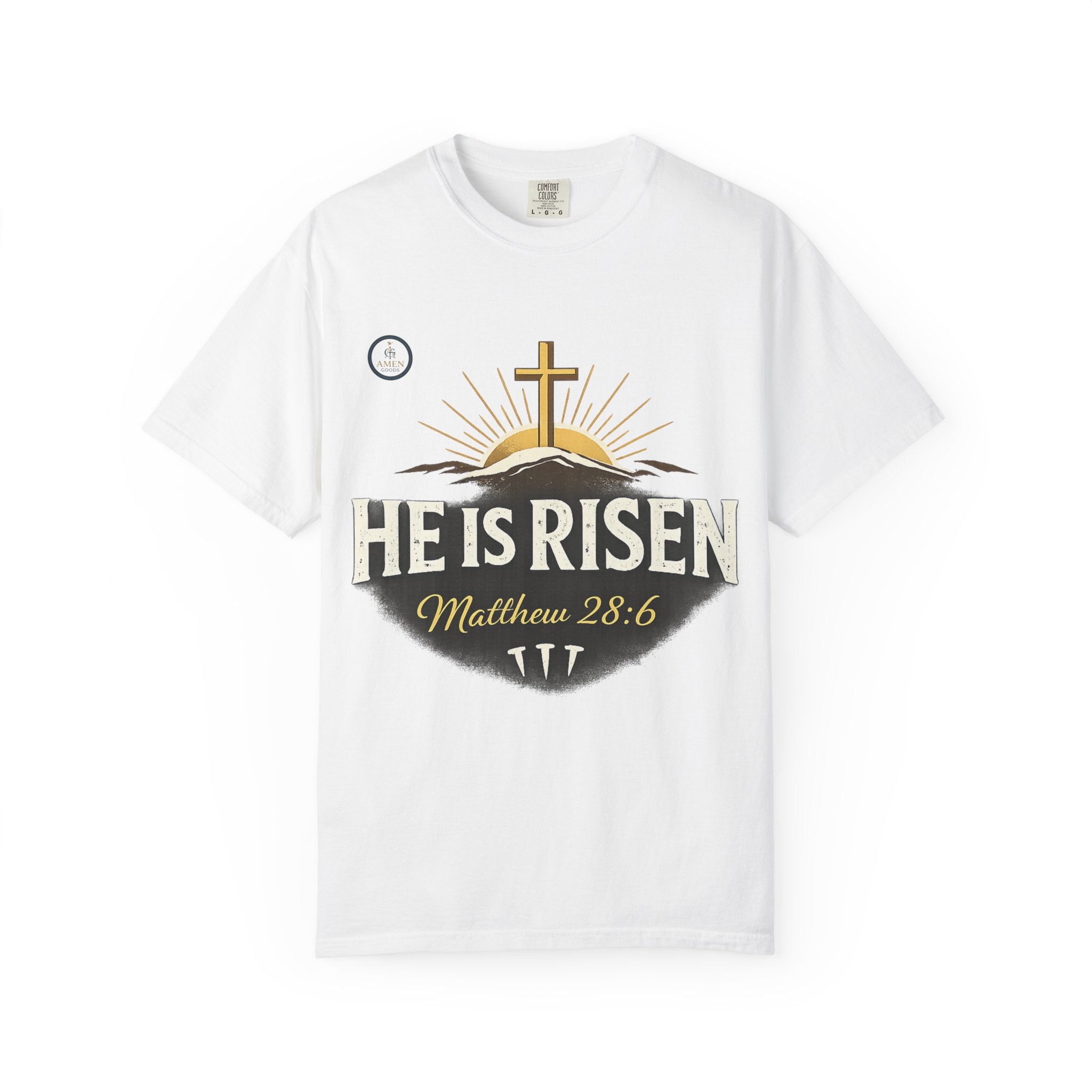 He Is Risen T-Shirt — Matthew 28:6 Easter Christian Tee