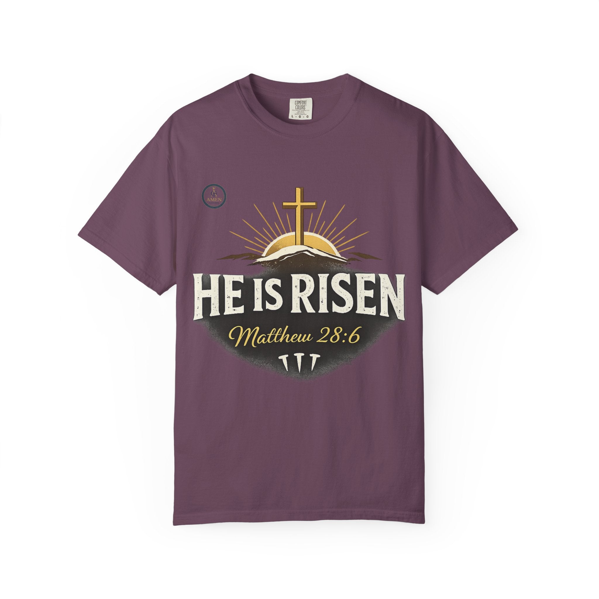 He Is Risen T-Shirt — Matthew 28:6 Easter Christian Tee