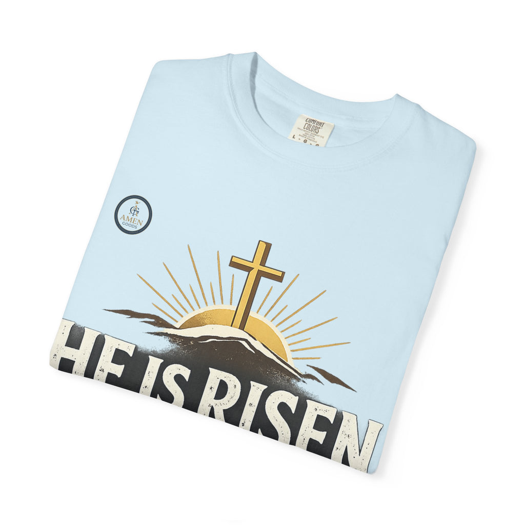 He Is Risen T-Shirt — Matthew 28:6 Easter Christian Tee