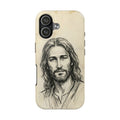 Jesus Sketch Tough Phone Case — Vintage Portrait Christian Phone Cover
