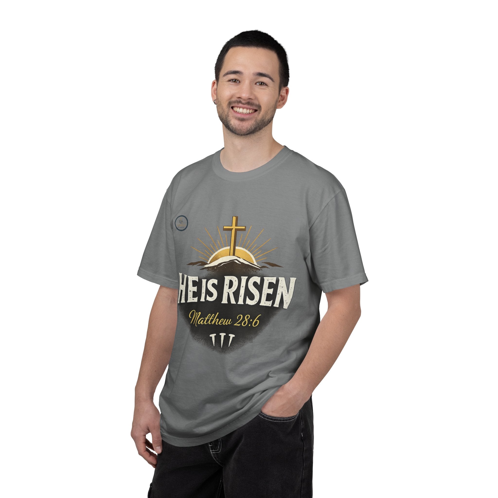 He Is Risen T-Shirt — Matthew 28:6 Easter Christian Tee