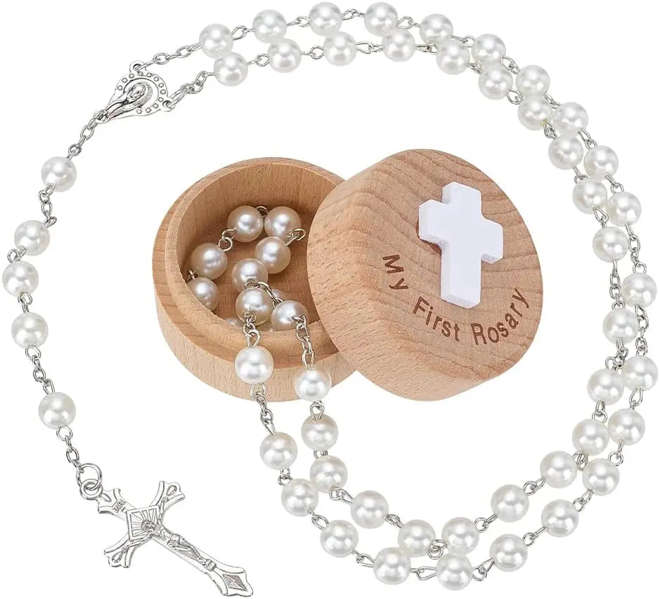 Catholic Rosary Beads Plastic Beads Necklace Alloy Y-Necklace Set for Women Men Daily Prayer Travel Everyday Wear