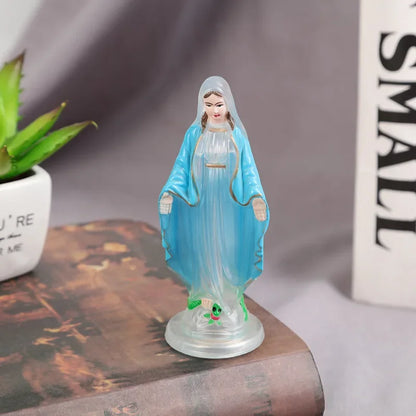 Catholic Virgin Mary Statue Figure Handmade Figurine Religious Gift Xmas Desktop Home Decorative Ornaments