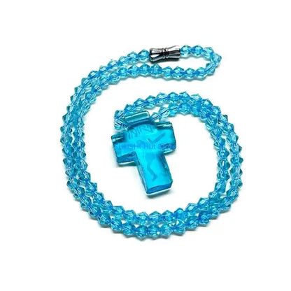 Crystal Bead Rosary Necklace Bead Chain Pendant Ornament D57B