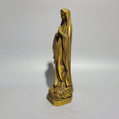 Catholic Mary Goddess Statue Madonna Virgin Mary Ornament Statue Jesus Brass Home Decor Christmas Ornament Gift