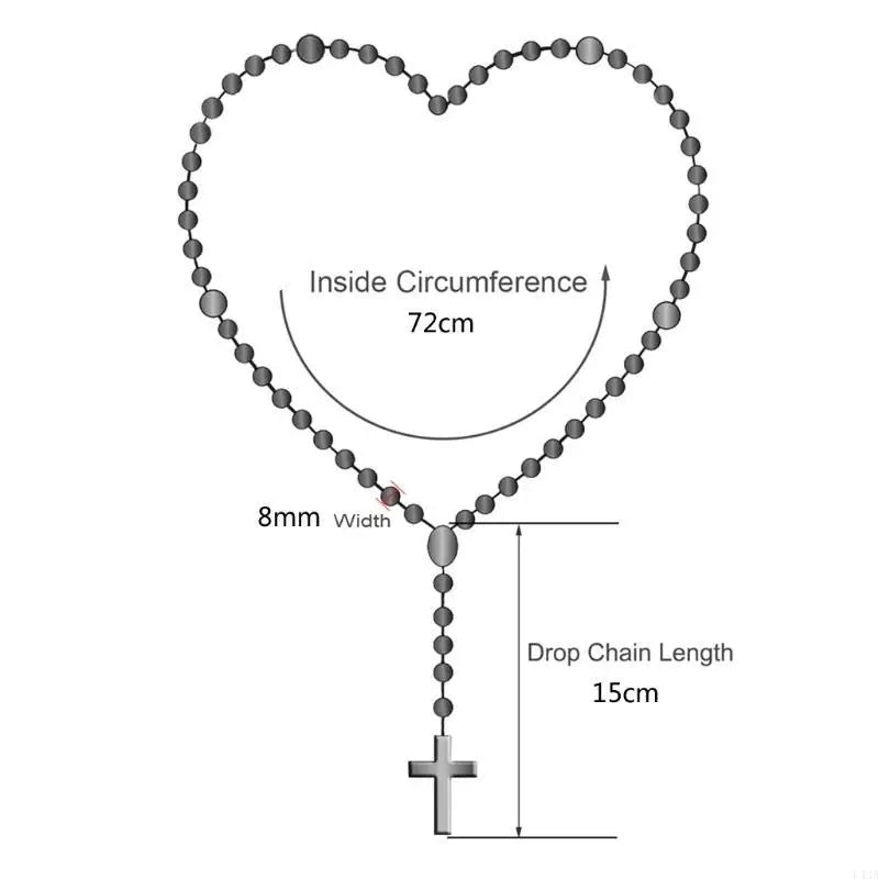L43A Glow Rosary Necklace Jesus Christ for Cross Pendant Noctilucent Chai