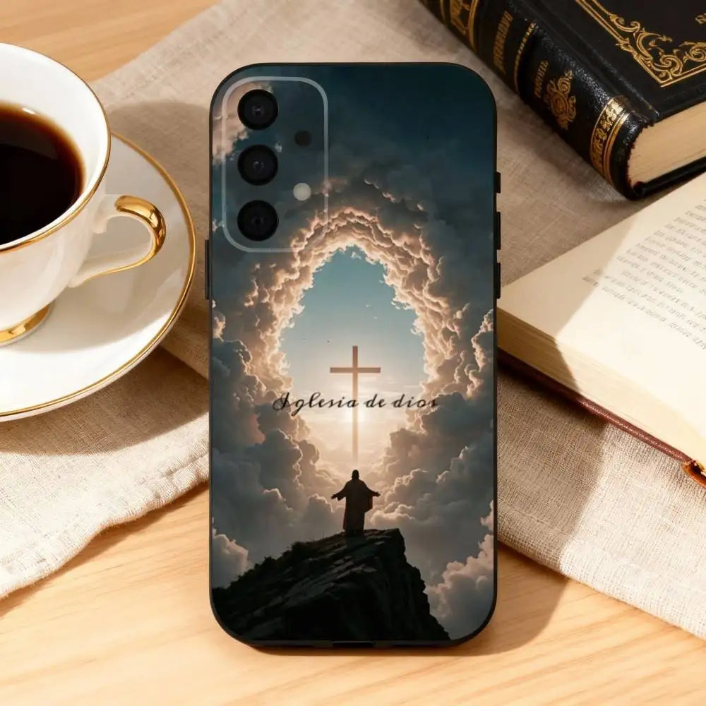 Jesus Bible Verse Spanish  Phone Case For Samsung Galaxy A73,A72,A71,A70,A53,A52,A51,Soft Silicone Black Cover