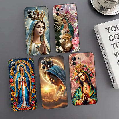 Virgin De Guadalupe Virgen Mary Slim Black Phone Case: Snug Fit For Xiaomi 12,11,12S Ultra & Redmi Note 11,10T,9,9A,8Pro,8T,5G