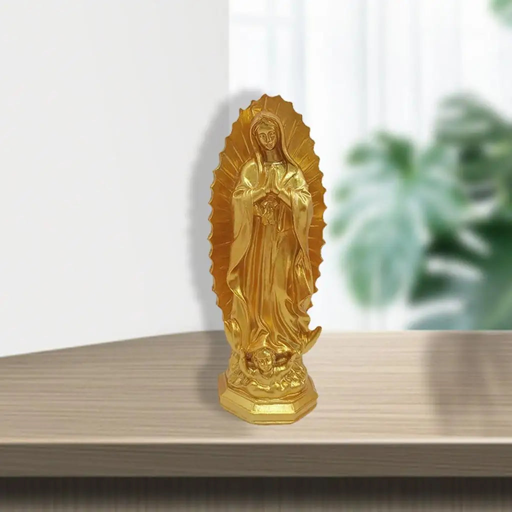 Resin Mary Statue Figure Blessed Mother Ornament Figurine Handmade for Patio Wedding Gift Tabletop Outdoor Decor