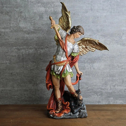 BC Catholic St. Michael Statue, 17 H Archangel Figure, Indoor Statue,Patron of Exorcism & Spiritual Defense, Collectable Figurin