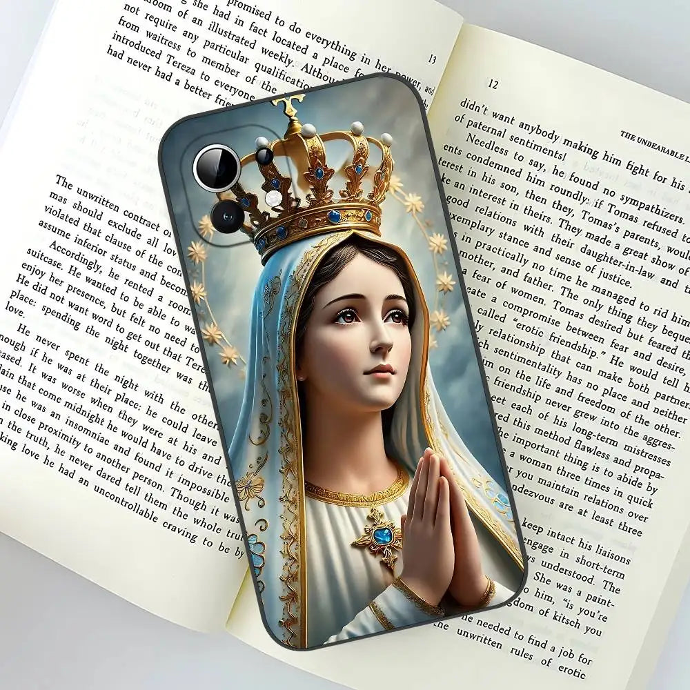 Virgin De Guadalupe Virgen Mary Slim Black Phone Case: Snug Fit For Xiaomi 12,11,12S Ultra & Redmi Note 11,10T,9,9A,8Pro,8T,5G