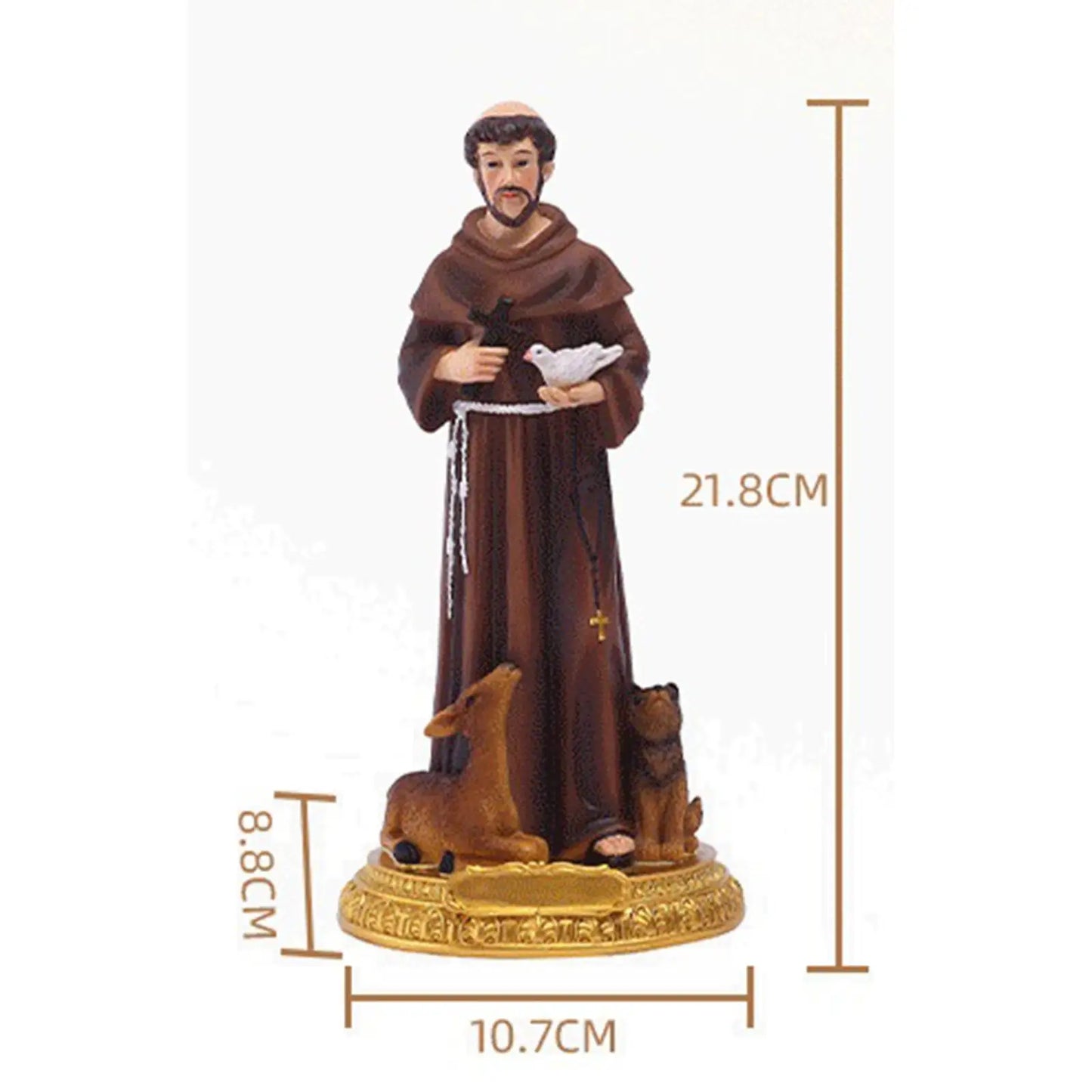 Saint Francis of Assisi Statue Decorative Resin Catholic Statues Home Decor