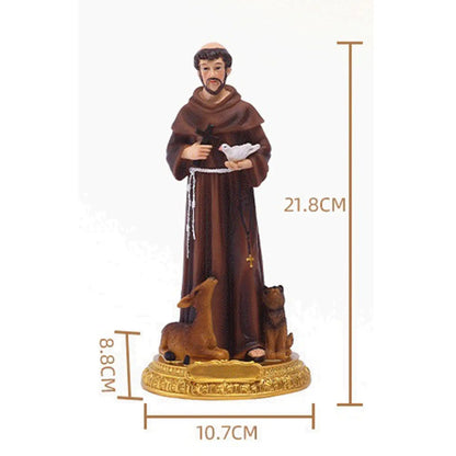 Saint Francis of Assisi Statue Decorative Resin Catholic Statues Home Decor