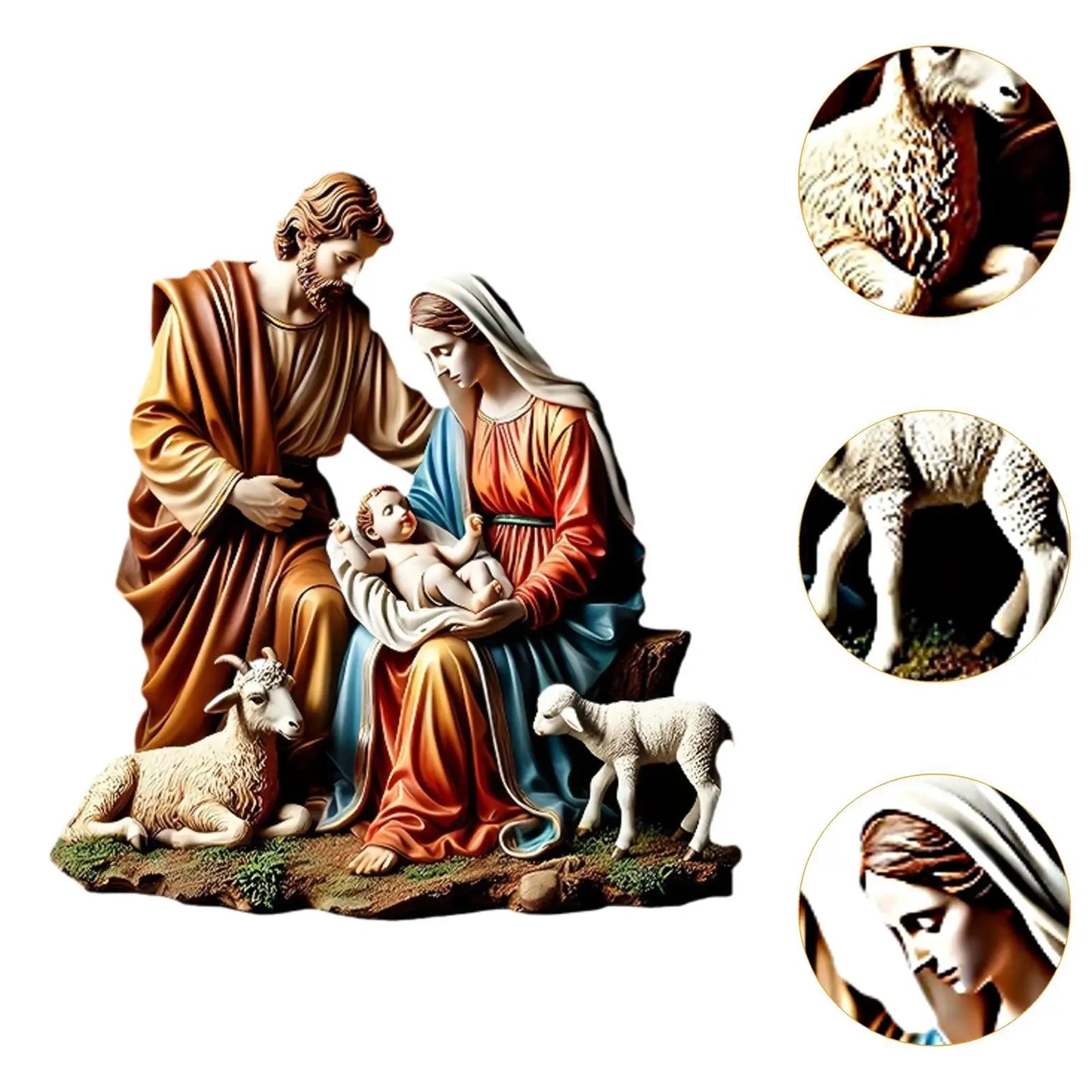 Virgin Mary Statue Crafts Holy Family Statues for Table Living Room Bedroom