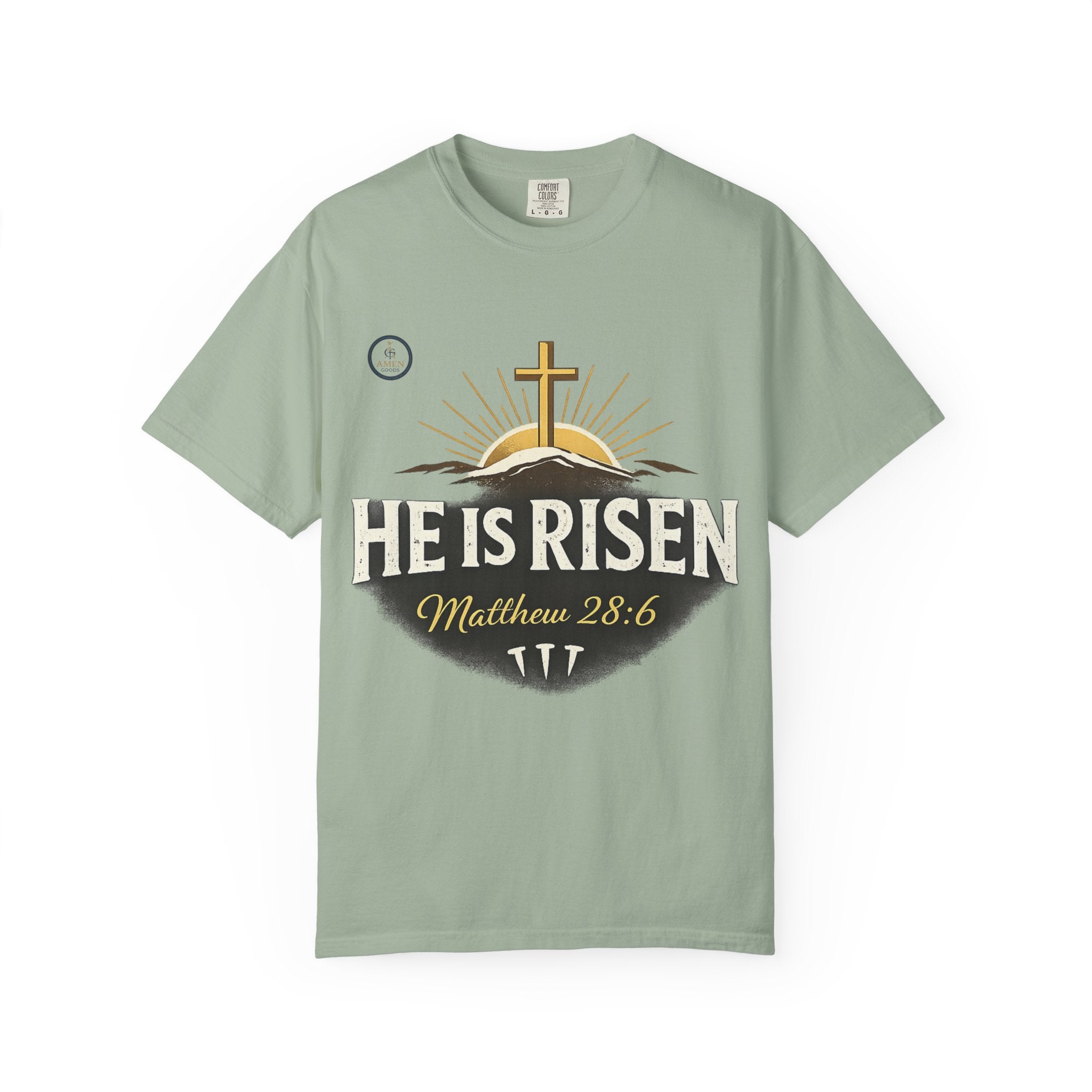 He Is Risen T-Shirt — Matthew 28:6 Easter Christian Tee