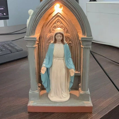 Virgin Mary Resin Statue Classic Religious Figurine Desktop Decoration Home Ornament Catholic Art Craft Gift For Spiritual