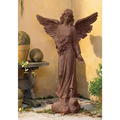 Large Tall English Tudor Angel Garden Statue Sculpture Catholic Religious Holy Decor Outdoor Garden Front Porch