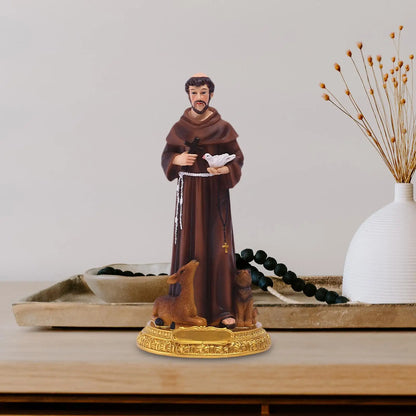 Saint Francis of Assisi Statue Decorative Resin Catholic Statues Home Decor