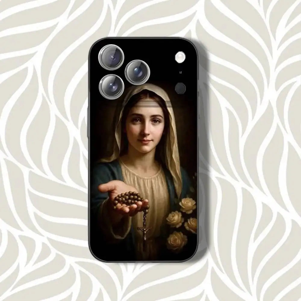V-Virgen Mary B-BibleS Phone Case For iPhone 16,14,11,17,13,15,12,Air,Plus,Pro,Max,E,Mini Frosted for MagSafe Magnetic Grey