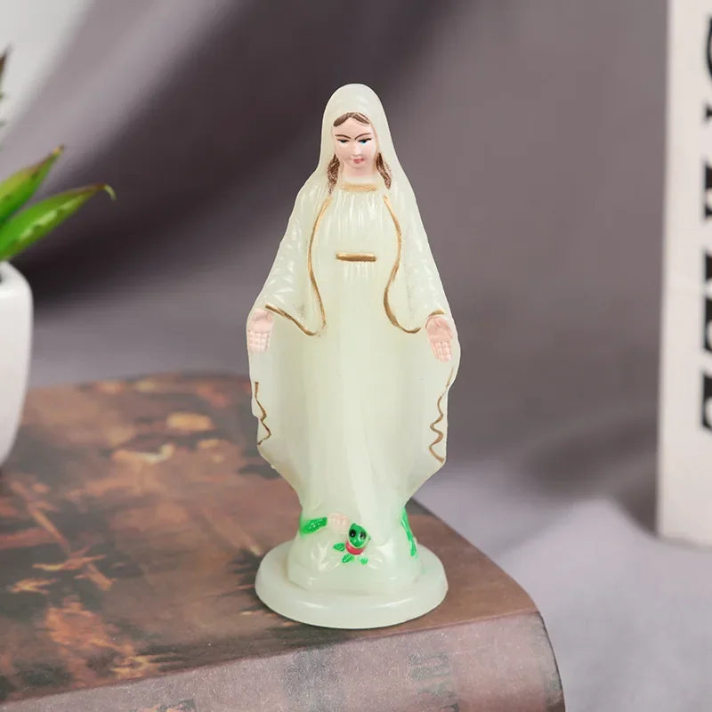 Catholic Virgin Mary Statue Figure Handmade Figurine Religious Gift Xmas Desktop Home Decorative Ornaments
