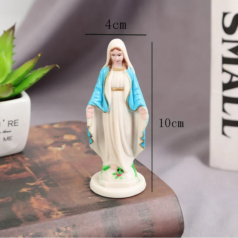 Catholic Virgin Mary Statue Figure Handmade Figurine Religious Gift Xmas Desktop Home Decorative Ornaments