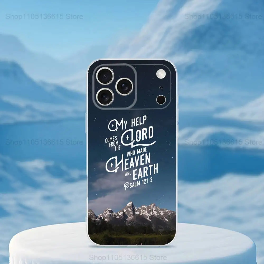 Verses Belief Jesus Bible Phone Case For iPhone 16,15,14,13,12,11,17 Pro,Max,Plus,X,XS,XR,SE,Mini Transparent Soft Cover