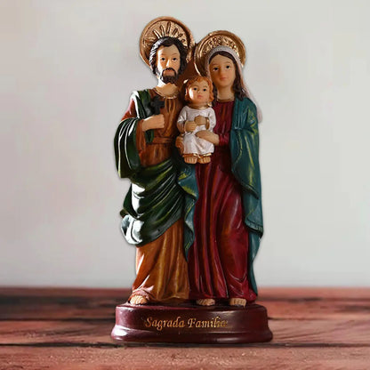 5.5" Holy Family Child Mary Mother Joseph Resin Statue Figurine Catholic Religious Collectible Gift