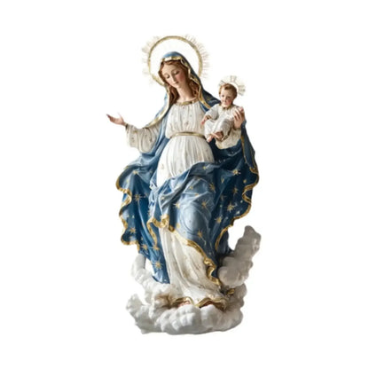 Virgin Mary & Infant Jesus Statue Christmas Nativity Scene Desktop Decorative Ornament